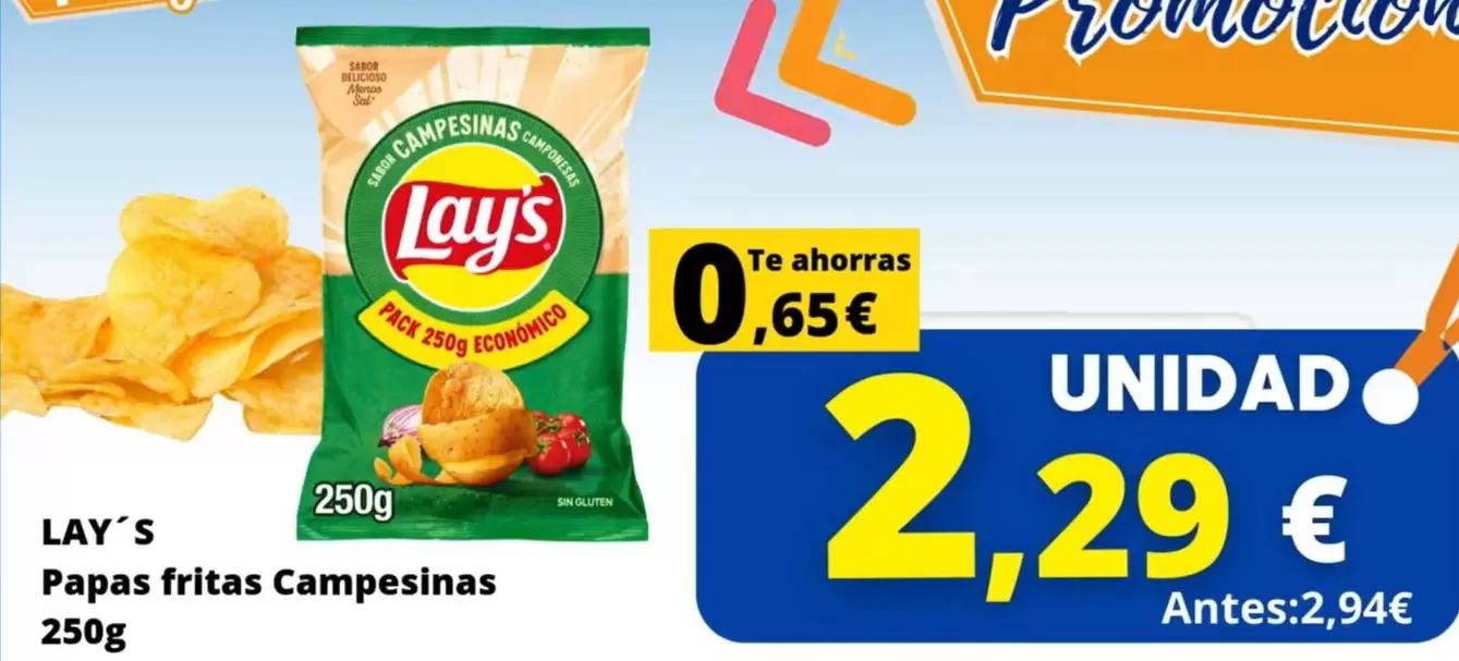 Oferta de Lay's - Papas Fritas Campesinas por 2,29€ en Cash Jesuman