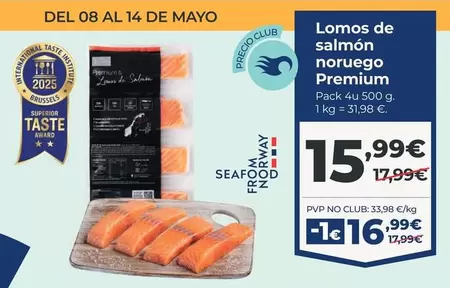 Oferta de Premium - Lomos De Salmon Noruego por 15,99€ en La Sirena