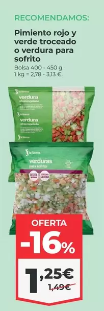 Oferta de La Sirena - Pimiento Rojo Y Verde Troceado O Verdura Para Sofrito por 1,25€ en La Sirena