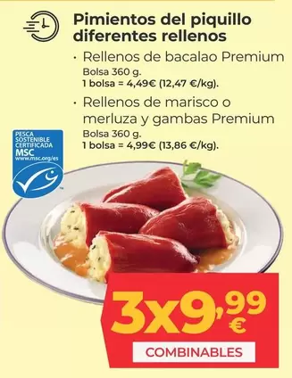 Oferta de Premium - Pimientos Del Piquillo Diferentes Rellenos por 4,49€ en La Sirena