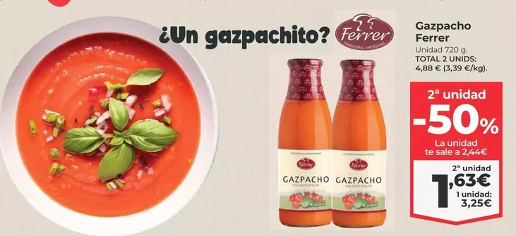 Oferta de Ferrer - Gazpacho por 3,25€ en La Sirena