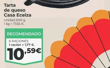 Oferta de Casa eceiza - Tarta De Queso por 10,59€ en La Sirena