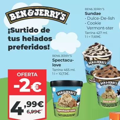 Oferta de Ben & Jerry's - Sundae por 4,99€ en La Sirena