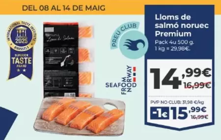 Oferta de Premium - Lloms de salmo noruec por 14,99€ en La Sirena