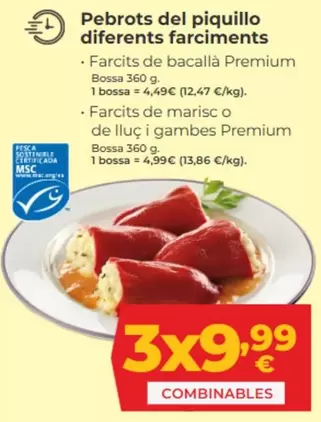 Oferta de Premium - Pebrots del piquillo diferentes farciments por 4,99€ en La Sirena