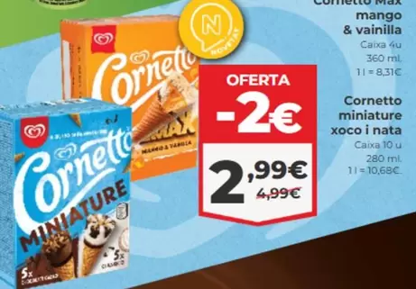 Oferta de Mango - Cornetto Miniature Xoco I Nata por 2,99€ en La Sirena