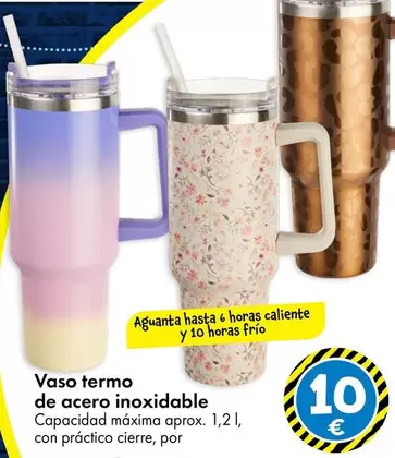 Oferta de Vaso Termo De Acero Inoxidable por 10€ en TEDi