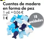 Oferta de Cuentas De Madera En Forma De Pez por 1€ en TEDi