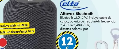 Oferta de Elta - Altavoz Bluetooth por 12€ en TEDi
