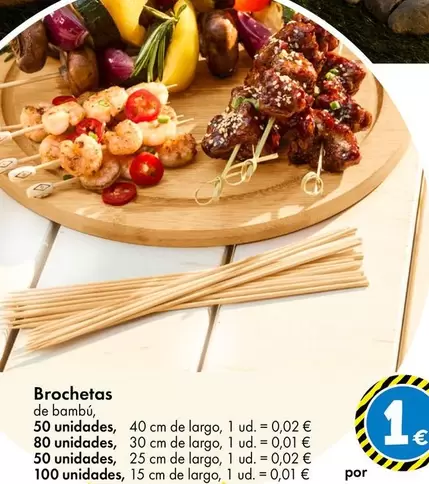Oferta de Brochetas De Bambu por 1€ en TEDi