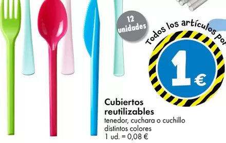 Oferta de Cubiertos Reutilizables por 0,08€ en TEDi