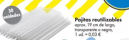 Oferta de Pajitas Reutilizables por 0,03€ en TEDi