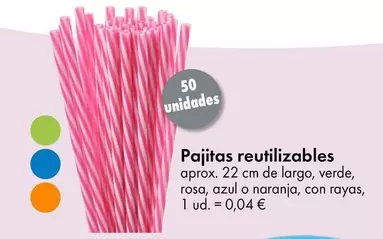 Oferta de Pajitas Reutilizables por 0,04€ en TEDi