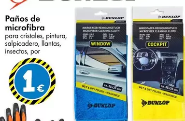Oferta de Dunlop - Panos De Microfibra por 1€ en TEDi