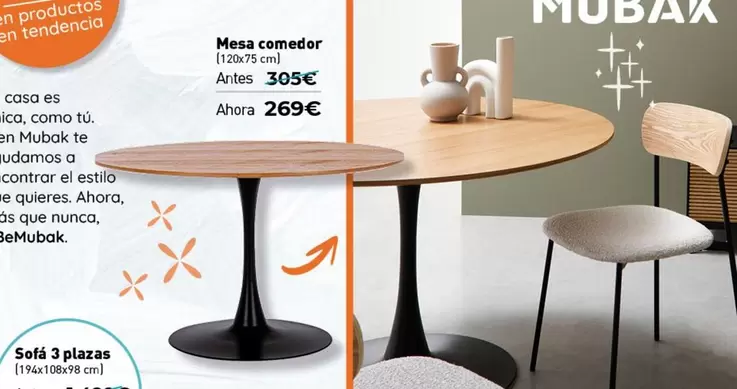 Oferta de Mesa Comedor por 269€ en Mubak