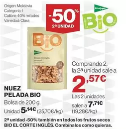 Oferta de Origen - Nuez Pelada Bio por 5,14€ en Hipercor