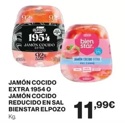 Oferta de Elpozo - Jamón Cocido por 11,99€ en Hipercor