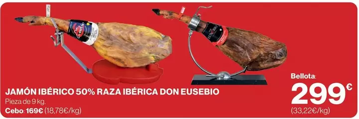 Oferta de Bio - Jamón Ibérico 50% Raza Ibérica por 299€ en Hipercor