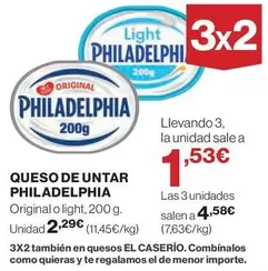 Oferta de Philadelphia - Queso De Untar por 2,29€ en Hipercor