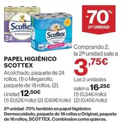 Oferta de Scottex - Papel Higiénico por 12,5€ en Hipercor