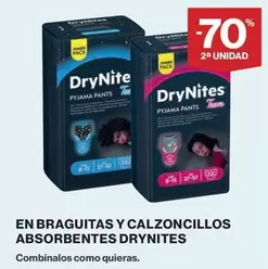 Oferta de DryNites - En Braguitas Y Calzoncillos Absorbentes en Hipercor