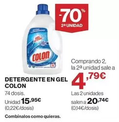 Oferta de Colon - Detergente En Gel por 15,95€ en Hipercor
