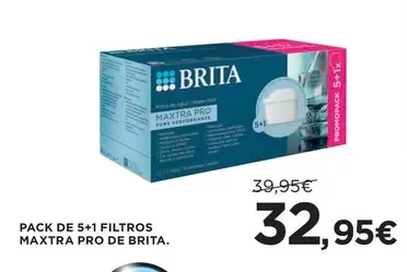 Oferta de Brita - Pack De 5+1 Filtros Maxtra Pro De por 32,95€ en Hipercor
