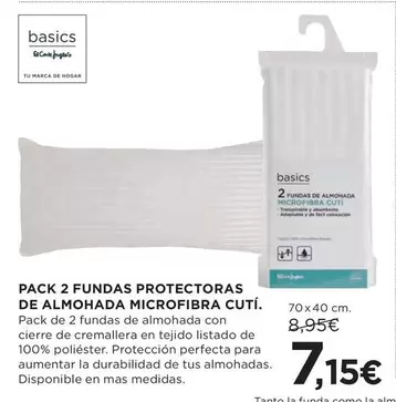 Oferta de Mas - Pack 2 Fundas Protectoras De Almohada Microfibra Cuti por 7,15€ en Hipercor
