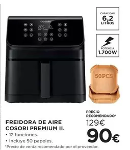 Oferta de Cosori - Freidora De Aire Premium Ii por 90€ en Hipercor