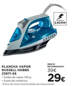 Oferta de Russell Hobbs - Plancha Vapor 23371-56 por 29€ en Hipercor