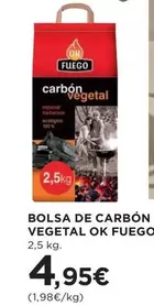 Oferta de Ok. - Bolsa De Carbón Vegetal Ok Fuego por 4,95€ en Hipercor