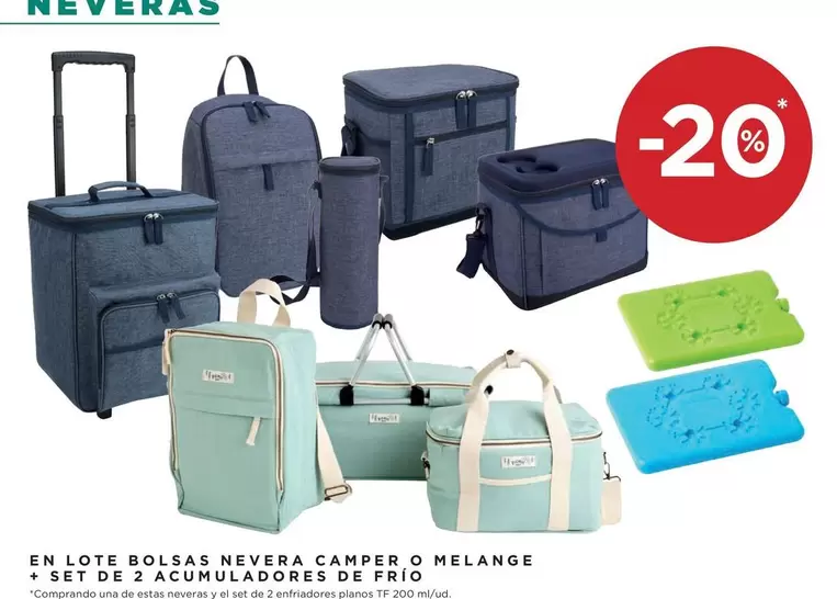 Oferta de En Lote Bolsas Nevera Campero Melange Set De 2 Acculturadores De Frio en Hipercor