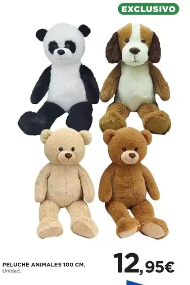 Oferta de Peluche Animales por 12,95€ en Hipercor