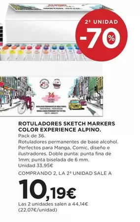 Oferta de Rotuladores Color Experience Alpino por 33,95€ en Hipercor