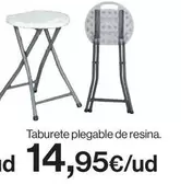 Oferta de Taburete Plegable De Resina por 14,95€ en Hipercor