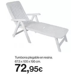 Oferta de Tumbona Plegable En Resina por 72,95€ en Hipercor