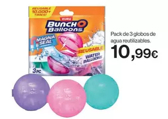 Oferta de Zuru - Pack De 3 Globos De Agua Reutilizables por 10,99€ en Hipercor