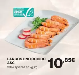 Oferta de Langostino Cocido Asc por 10,85€ en El Corte Inglés