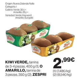 Oferta de Kiwi - Kiwi Verde, Tarrina De 3-4 Piezas por 2,99€ en El Corte Inglés