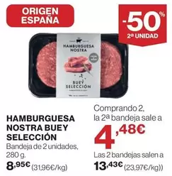 Oferta de Origen - Hamburguesa Nostra por 8,95€ en El Corte Inglés