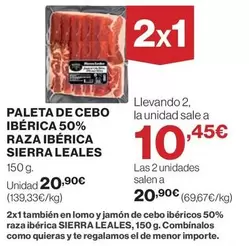 Oferta de Paleta De Cebo Ibérica 50% Raza Ibérica por 20,9€ en El Corte Inglés