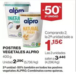 Oferta de Alpro - Postres Vegetales por 2,29€ en El Corte Inglés