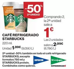 Oferta de Starbucks - Cafe Refrigerado por 1,99€ en El Corte Inglés