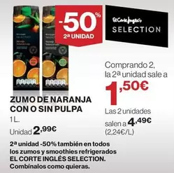 Oferta de El Corte Inglés - Zumo De Naranja Con O Sin Pulpa por 2,99€ en El Corte Inglés