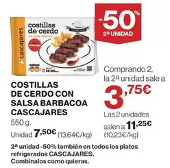 Oferta de Cascajares - Costillas De Cerdo Con Salsa Barbacoa por 7,5€ en El Corte Inglés