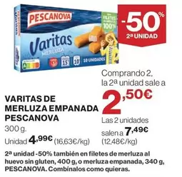 Oferta de Pescanova - Varitas De Merluza Empanada por 4,99€ en El Corte Inglés