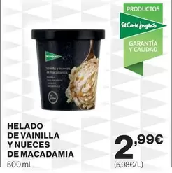 Oferta de Helado De Vainilla Y Nueces De Macadamia por 2,99€ en El Corte Inglés