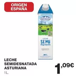 Oferta de La Asturiana - Leche Semidesnatada por 1,09€ en El Corte Inglés