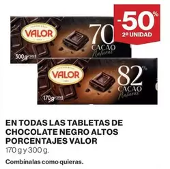 Oferta de Valor - En Todas Las Tabletas De Chocolate Negro Altos Porcentajes en El Corte Inglés