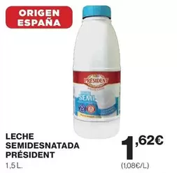 Oferta de Président - Leche Semidesnatada por 1,62€ en El Corte Inglés